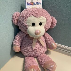 Kellytoy Animal Pals Blush Pink Large Monkey New w/ Tags Perfect Christmas Gift
